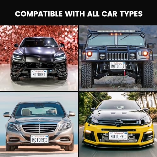 2 Pcs Silicone License Plate Frames with 2 Clear Polycarbonate Covers, Rust-Proof, Weather Resistant, Easy Installation, Premium License Plate Protector, Covers & Frames with 2 Drainage Holes