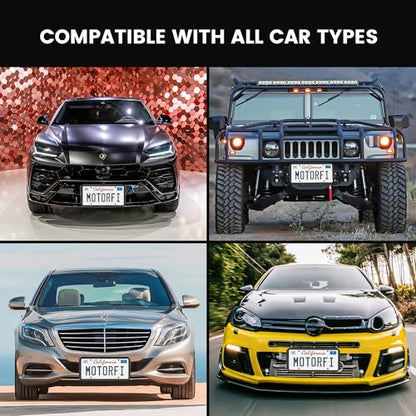 2 Pcs Silicone License Plate Frames with 2 Clear Polycarbonate Covers, Rust-Proof, Weather Resistant, Easy Installation, Premium License Plate Protector, Covers & Frames with 2 Drainage Holes