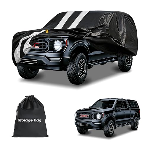 Truck Cover with Camper Shell Topper, Universal Fit Ford F-Series,Chevy Silverado,Dodge Ram, GMC Sierra and Toyota Tundra etc,Truck Cover Waterproof All Weather with Zipper(Length:Up to 228 inch) - size: Truck with Shell(Length:Up to 228 inch)
