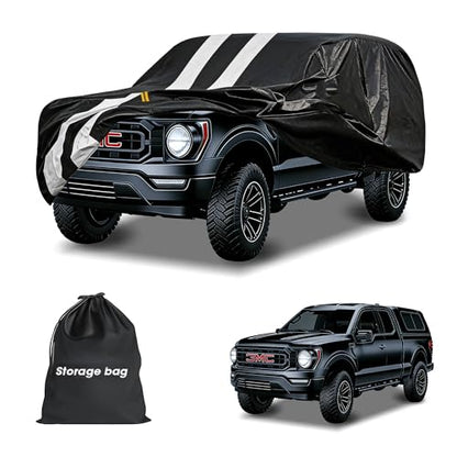 Truck Cover with Camper Shell Topper, Universal Fit Ford F-Series,Chevy Silverado,Dodge Ram, GMC Sierra and Toyota Tundra etc,Truck Cover Waterproof All Weather with Zipper(Length:Up to 228 inch) - size: Truck with Shell(Length:Up to 228 inch)