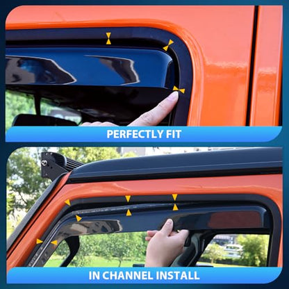 Nilight in-Channel Rain Guards Compatible with Mazda CX-5 2017-2025, Light Smoky Blue Vent Visors, Durable Window Deflectors for Fresh Air Circulation, 4PCS - color: Mazda CX-5 2017-2025