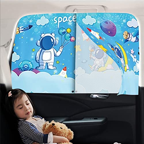 Car Sun Shade for Baby - EOHMAK Car Side Window Sun Shade Cover Upgrade Double Opening Car Interior Curtain Sun Blocker Blind (Light Blue Space, 1 Pack) - color: Light Blue Space, size: 1 Pack