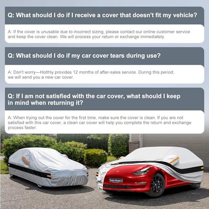 10 Layers Car Cover with Charger Port Custom Fit for Tesla Model 3 (2017-2026), Waterproof All Weather for Automobiles, Outdoor Full Cover Sun Dust Rain Protection with Cotton. Silver - size: Custom Fit for Tesla Model 3