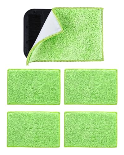 5PACK Microfiber Pads 6 * 4inch Replacement Heads Cover for Pivot Windshield Cleaner Tool, Car Windshield Cleaner Tool Pads, Washable Reusable Triangle Heads (Green), Handle Not Included
