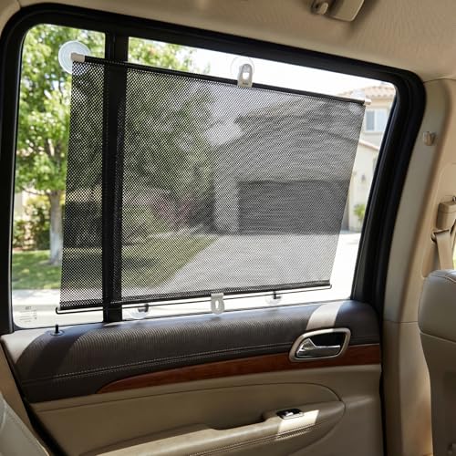 PATKAW 1 PCS Blackout Blinds No Drill, Retractable Roller Window Shades with Suction Cups, Portable Light Blocking Roller Blinds for Bedroom, Office, Nursery, RV, Car and Travel (49.2" x 19.7") - size: 1"W x 1"H