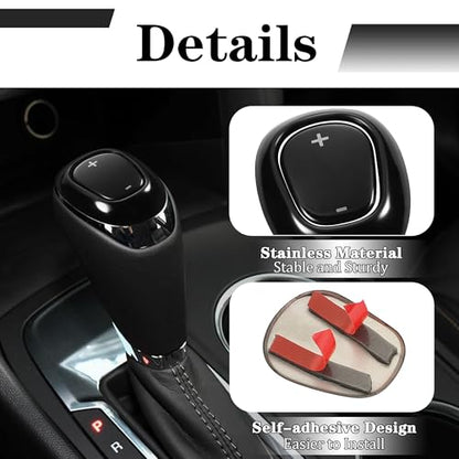 TOMALL Stainless Steel Car Gear Shift Knob Cover Compatible with Chevy Equinox 2018-2020 Malibu XL 2016-2020 Cruze 2017-2019 Shifter Panel Trim Gear Lever Cover for Car Accessories (Black Titanium) - color: Black Titanium
