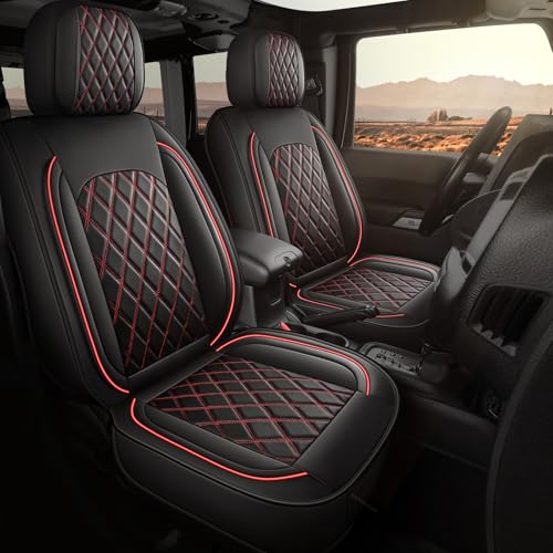 MIROZO Tacoma Seat Covers Full Set,Truck Seat Cover Fits for 2005-2015 Toyota Tacoma Crew Cab Automotive Seat Protector,Front & Rear Seat Cover Set Truck Accessories (Black and Red, Full Set) - color: Black And Red, size: Full Set（2005-2015 Tacoma）