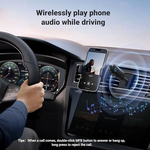 UGREEN Bluetooth Transmitter Receiver for 2 AirPods or BT Devices, Bluetooth Wireless Transmitter for Headphones, 3.5mm Aux Audio Jack Adapter for in-Flight TV Car Home Stereo System