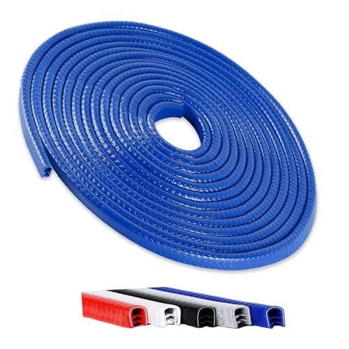 Winfort 33FT(10M) Universal Car Door Edge Protector Guards, No-Glue Required Rubber Seal U Shape Automotive Door Entry Guard, Suitable for Most Cars, SUVs and Trucks (Blue) - color: Blue, size: 33Ft