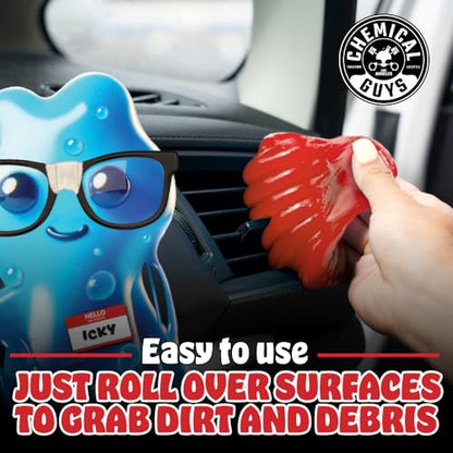 Chemical Guys Sticky Icky Car Cleaning Gel, Sweet Strawberry, Interior Car Cleaner, Reusable Automotive Crevice & Interior Dust Cleaner for Air Ventss, Cup Holders & Keyboards, 0.88 Ounce (Pack of 4) - size: 3.5 Ounce (Pack of 4), style: Strawberry