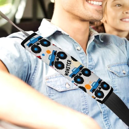 Fashion Car Seat Belt Covers Soft Cushion Pad Car Shoulder Strap Harness Pad Grunge Monster Truck Car Art - color: Color846