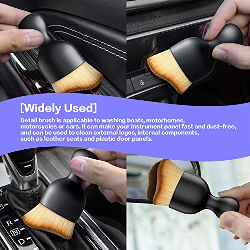 AOCISKA Car Interior Detailing Brush,Soft Bristle Cleaning Brush Car Detailing Brush Dusting Brush,Car Interior Cleaning Tool,Auto Detail Brush Car Dash Duster Brush (Black&White) - color: Black&white