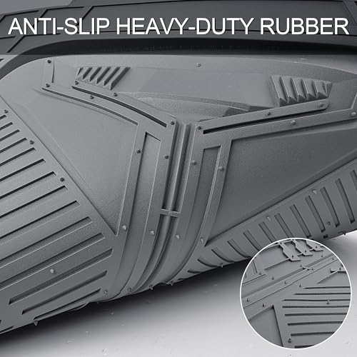 CAR PASS Heavy Duty Rubber Car Mats, Deepdish All Weather Floor Mats for Car Full Set, Universal Automotive Mats Trim to Fit for Sedans SUVs Trucks, Waterproof Anti-Slip Deep Tray 3 Pieces Dark Gray - color: Gray