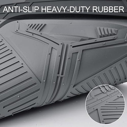 CAR PASS Heavy Duty Rubber Car Mats, Deepdish All Weather Floor Mats for Car Full Set, Universal Automotive Mats Trim to Fit for Sedans SUVs Trucks, Waterproof Anti-Slip Deep Tray 3 Pieces Dark Gray - color: Gray