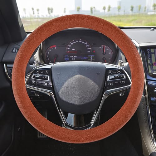 Universal Car Silicone Steering Wheel Cover Snake Pattern Auto Accessory, 14-15.7 Inch Anti-Slip Car Steering Wrap with Massage Texture for Truck SUV & Most Cars