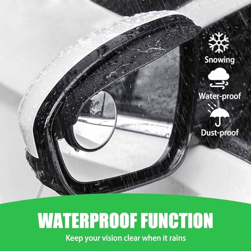 UGSHY Pack-2 Car Rearview Mirror Rain Eyebrows and Blind Spot Mirror, Universal Auxiliary Replacements for Most Cars, Trucks and Vans (Carbon Fiber Black)
