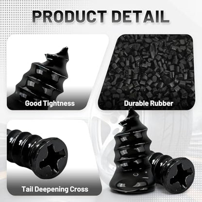 60 PCS Tire Repair Rubber Nail Kit, Self-Tapping Spiral Screws for Tubeless Tires - Upgrade Emergency Puncture Fix Tools for Car/Truck/Motorcycle/Tractor