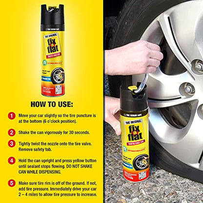 Fix-A-Flat Tire Repair, 16 oz, 2-Pack | Emergency Use | Eco-Friendly Formula | For Standard Tires | Universal Fit - size: 16oz (Pack of 2)