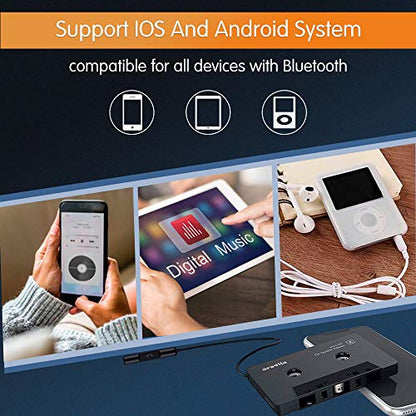 Arsvita Car Audio Bluetooth Cassette Receiver, Tape Player Bluetooth 5.0 Cassette Aux Adapter
