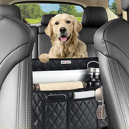 Bark Lover Car Handbag Holder, Seat Back Organizer, Barrier of Backseat Pet Kids, Purse Storage & Pocket, Mesh Large Capacity Handbag Holder for Car (Two Extra Space) - style: Two Exrea Space