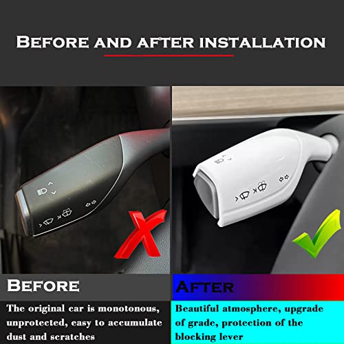 YHCDSEA Steering Lever Cover for Tesla Model 3/Y, Gear Shift Cover Accessory - Decorative Cover (White) - style: White