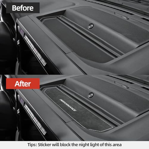 BETTERHUMZ Car Dashboard Storage Panel Pad Compatible with Ford F150 2021 2022 2023 2024 2025 for Alcantara Carbon Leather Anti-Slip Mat Interior Molding Accessories (Suede Black)