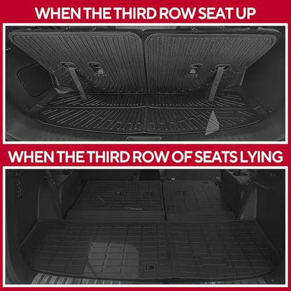 Naibeve Floor Mats for 2017-2023 GMC Acadia 7 Seats Bench Seats - All Weather for GMC Acadia Floor Mats Cargo Mat 2nd & 3rd Row Backrest Mats - size: 18)Acadia 7 Seats|2017-2023