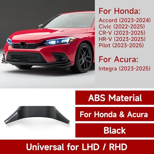 for Honda Civic 2022 2023 2024 11th Gen Accessories ABS Carbon Fiber Decals Interior Stickers - color: Steering Wheel Back Cover