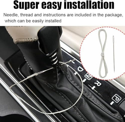 XITER with Murano Logo for Genuine Leather Gear Shift Knob Cover Car Protect Accessories Case for Nissan Murano 2015-2024(Black Stitches) - color: Black Stitches