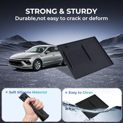 Wireless Charging Protective Mat for Hyundai Sonata 2026 2025 2024, Interior Accessories Center Console Silicone Anti-Slip Wireless Charger Cover Pad Protector for 2024-2026 Sonata, Black - style: Fits for Hyundai Sonata 2024-2026