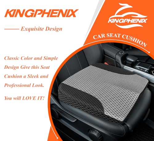 kingphenix Premium Car Seat Cushion, Memory Foam Driver Seat Cushion to Improve Driving View- Coccyx & Lower Back Pain Relief - Seat Cushion for Car, Truck, Office Chair (4D Mesh Gray & Black) - color: 4d Mesh Gray & Black