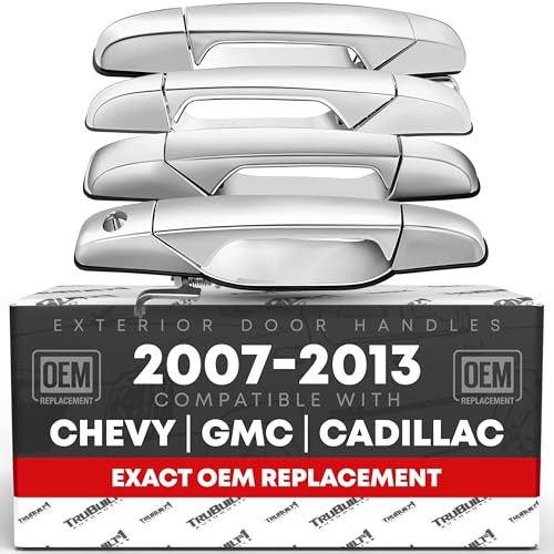 Exterior Front/Rear Driver & Passenger Door Handle - Compatible with 2007-2013 Chevy Avalanche, 07-14 Silverado 1500, 2500, 3500, Suburban, Tahoe; 07-14 GMC Sierra 1500, 2500, 3500, Yukon XL, 2273872 - size: Front & Rear Right Passenger & Left Driver Side