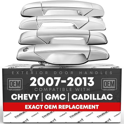 Exterior Front/Rear Driver & Passenger Door Handle - Compatible with 2007-2013 Chevy Avalanche, 07-14 Silverado 1500, 2500, 3500, Suburban, Tahoe; 07-14 GMC Sierra 1500, 2500, 3500, Yukon XL, 2273872 - size: Front & Rear Right Passenger & Left Driver Side