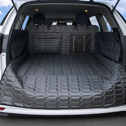 Reliadura SUV Cargo Liner for Dogs, Waterproof Pet Cargo Cover with Bumper Flap Protector, Scrachproof Non-Slip Dog Seat Mat for SUVs, Large Size Cargo Liner Universal Fit Black - color: Black