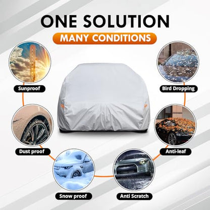 6 Layer Heavy Duty Car Cover Custom Fit for Ford Mustang 1994-2025, Chevy Camaro 2010-2025, Waterproof All Weather Car Tarp Outdoor Protection with Cotton Lining - size: Ford Mustang,Checy Camaro
