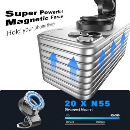 Magnetic Phone Holder for Car,Strong Non-Slip Car Phone Mount, Hands-Free Navigation for Car,Phone Holder for Car/Desk, Compatible with iPhone/Samsung and All Smartphones