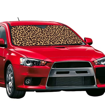 Leopard Car Windshield Sunshade Front Window Sun Visor Protector Foldable Shield Cover for Truck SUV - color: White3