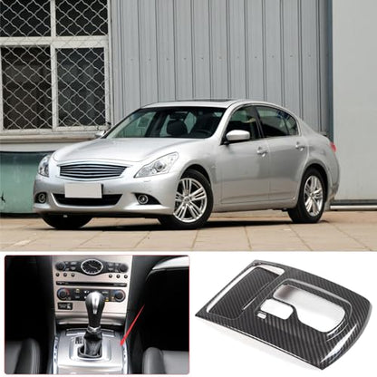 Gear Shift Panel Trim Cover Compatible with Infiniti G37 2009-2013, ABS Plastic Gear Shifter Console Anti-Scratch Frame Cover Accessories (Carbon Fiber Pattern) - color: carbon fiber pattern