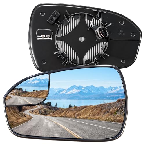 Driver Side Heated Mirror Glass Replacement for 2013-2020 Ford Fusion, Rear Left View Mirror Glass with Holder, Replace DS7Z17K707F - size: Left