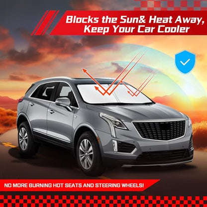 ARISMOTOR Windshield Sun Shade for Cadillac XT5 2017-2025 2026, Custom Fit Foldable Front Window Sunshade Sun Visor Protector, Block UV Rays Keep Your Car Cooler - size: for Cadillac XT5 2017-2026