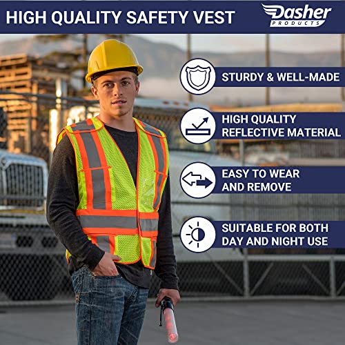 High Visibility Safety Vest – ANSI Class 2 Breakaway Vest with 5 Pockets, Yellow with Adjustable Hook and Loop Closure, Hi Vis Breathable Mesh, Heavy Duty Work Wear for Men or Women, 3 Pack (XL/XXL) - size: X-Large-XX-Large