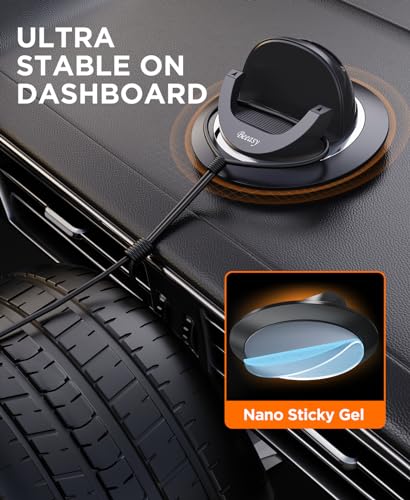 Beeasy Dashboard Cell Phone Holder for Your Car, Car Phone Holder with 360°Rotatable Silicone Non-Slip, Universal Car Phone Mount for iPhone 17/16/15/14,Samsung, Google Pixel, All Smartphones and GPS