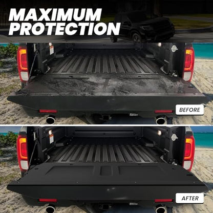 LASFIT Tailgate Mat for Honda Ridgeline 2017 2018 2019 Tailgate Liner, Custom Fit Anti-Scratch Anti-Slip Easy Installation TPE All Weather Tailgate Protector Cover, Black - style: 8）For Honda Ridgeline | 2017-2019 | Tailgate Mat