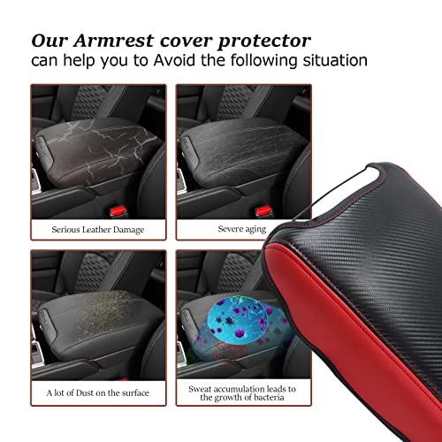 SKTU for 2024 2025 2026 Nissan Pathfinder Center Console Cover 2022-2026 Pathfinder Armrest Cover 2023 2024 2025 2026 Pathfinder Accessories Pathfinder R53 Automotive Center Console Soft Cushion (Red) - color: 2022-2026 Pathfinder Red