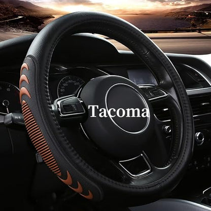 Yangday Leather Steering Wheel Cover for Toyota Tacoma 4Runner Tundra, 15.5-16 inches Car Steering Wheel Cover with Anti-Slip Massage Particle (Brown) - color: Brown