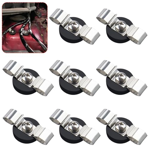 Strong Magnetic Cables Clips, 8PCS Heavy Duty Magnetic Wire Clamps for Hanging Cables, Non-Scratch Rubber Coated Magnetic Cord Holder for Solar Panel Extension Cord, RV, Workshop, Cabinet - size: 22mm-8PCS