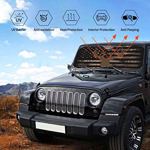 American Flag Camouflage Car Windshield Sunshade Front Window Sun Visor Protector Foldable Shield Cover for Truck SUV - color: White9
