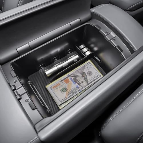 TACOBRO Center Console Organizer Compatible with 2026 Hyundai Palisade Console Tray ABS Plastic Armrest Storage Box with Rubber Pad 2026 Palisade Accessories (Upper and Lower)