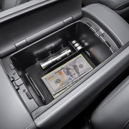 TACOBRO Center Console Organizer Compatible with 2026 Hyundai Palisade Console Tray ABS Plastic Armrest Storage Box with Rubber Pad 2026 Palisade Accessories (Upper and Lower)