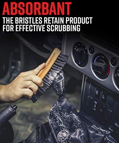 Adam's Polishes Cockpit Detailing Brush - Car Cleaning Brush | Scrub Brush for Interior Leather Cleaner Carpet Upholstery Fabric Shoe Sofa Shower Bathroom Pet | Car Wash Kit - Car Cleaning Supplies - size: Full-Size
